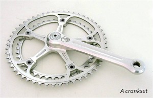 A picture of a crankset