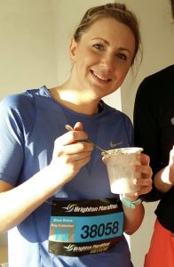 Katriona Ryan, physio with Central Health Physiotherapy, eating porridge for slow release energy