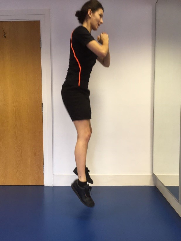 warming up for football - vertical jumps
