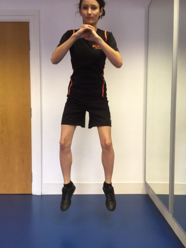 warming up for football - lateral jumps