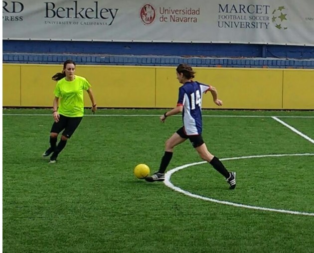 Lucie Bond, Central Health Physiotherapy, playing football in her spare time