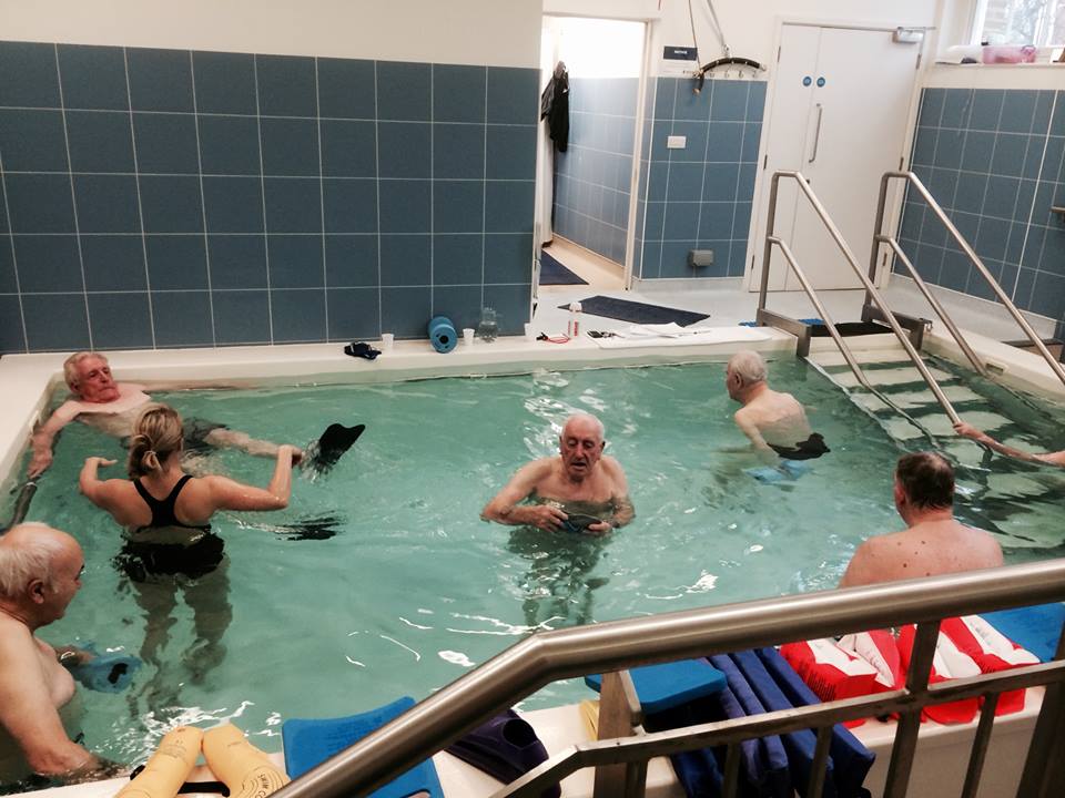 Chelsea Pensioners in a hydrotherapy exercise class