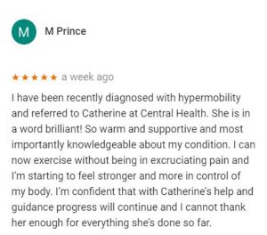 Review by M Prince for Catherine Nutt, Central Health Physiotherapy